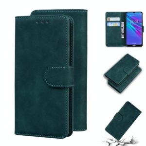 For Huawei Y6 2019 Skin Feel Pure Color Flip Leather Phone Case(Green) (OEM)