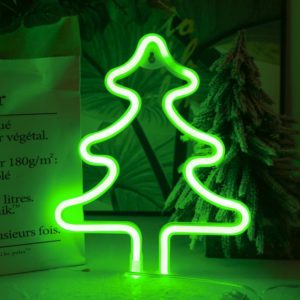 Christmas Decoration Neon Lights Wall-Mounted Ornaments, Spec: Tree-Green Light (OEM)