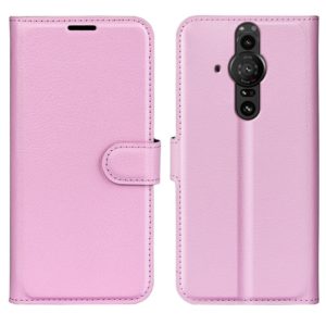 For Sony Xperia Pro-I Litchi Texture Horizontal Flip Protective Case with Holder & Card Slots & Wallet(Pink) (OEM)