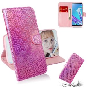 For Zenfone Max Pro (M1) ZB601KL Solid Color Colorful Magnetic Buckle Horizontal Flip PU Leather Case with Holder & Card Slots & Wallet & Lanyard(Pink) (OEM)