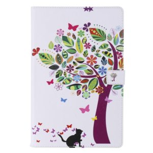 For Samsung Galaxy Tab S6 T860 Painted Pattern Horizontal Flip Leather Case with Holder & Card Slots & Wallet & Sleep / Wake-up Function (Cat and Tree) (OEM)