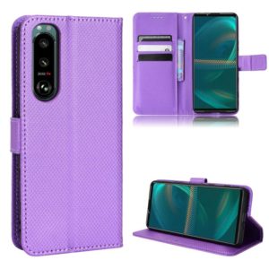 For Sony Xperia 5 III Diamond Texture Leather Phone Case(Purple) (OEM)