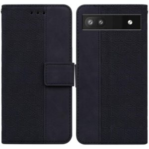 For Google Pixel 6a Geometric Embossed Leather Phone Case(Black) (OEM)
