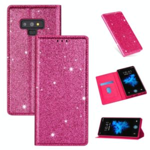 For Samsung Galaxy Note 9 Ultrathin Glitter Magnetic Horizontal Flip Leather Case with Holder & Card Slots(Rose Red) (OEM)
