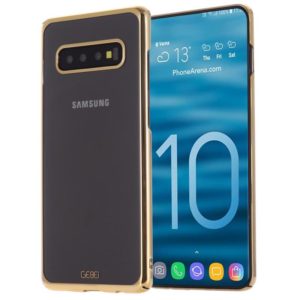 For Galaxy S10e GEBEI Shockproof Plating PC Protective Case(Gold) (GEBEI) (OEM)