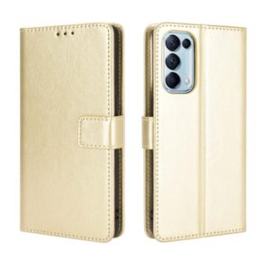 For OPPO Reno5 5G Retro Crazy Horse Texture Horizontal Flip Leather Case with Holder & Card Slots & Photo Frame(Gold) (OEM)
