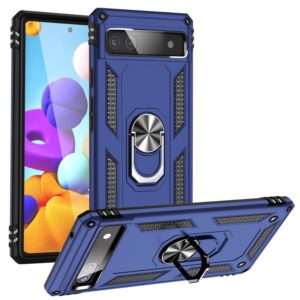 For Google Pixel 6A Shockproof TPU + PC Protective Case with 360 Degree Rotating Holder(Blue) (OEM)