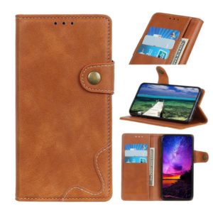 For Motorola Moto E32 4G S-Type Stitching Calf Texture Leather Phone Case(Brown) (OEM)