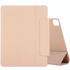 For iPad Pro 11 2022 / 2021 / iPad Pro 11 inch 2020 / Pro 11 2018 / Air 2020 10.9 Horizontal Flip Ultra-thin Double-sided Clip Active Buckle Magnetic PU Leather Tablet Case With Three-folding Holder & Sleep / Wake-up Function(Gold) (OEM)