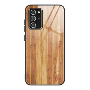 For Samsung Galaxy Note20 Wood Grain Glass Protective Case(M03) (OEM)