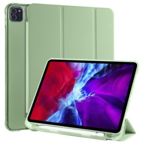 For iPad Pro 11 (2020) / iPad Pro 11(2018) 3-folding Horizontal Flip PU Leather + Shockproof TPU Tablet Case with Holder & Pen Slot(Matcha Green) (OEM)