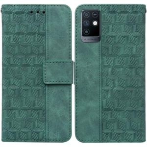 For Infinix Note 10 X693 Geometric Embossed Leather Phone Case(Green) (OEM)