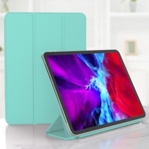 For iPad Pro 11 (2020) Horizontal Flip Ultra-thin Double-sided Clip Magnetic PU Leather Tablet Case with Three-folding Holder & Sleep / Wake-up Function(Mint Green) (OEM)