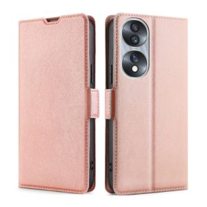 For Honor 70 Ultra-thin Voltage Side Buckle Horizontal Flip Leather Phone Case(Rose Gold) (OEM)