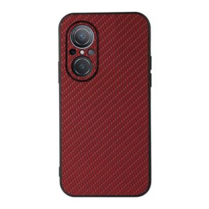 For Huawei nova 9 SE Fine Hole Carbon Fiber Texture Shockproof Phone Case(Red) (OEM)