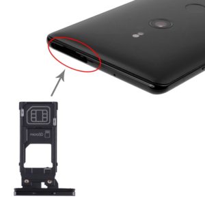 SIM Card Tray + Micro SD Card Tray for Sony Xperia XZ3(Black) (OEM)