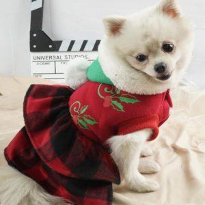 Christmas Dog Cat Dress Plaid Two-Legged Princess Dress, Size: XL (OEM)
