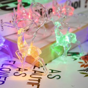 Christmas Elk String Lights Holiday Decoration, Spec: 1.5m 10 LEDs Battery Box(Colorful Light) (OEM)