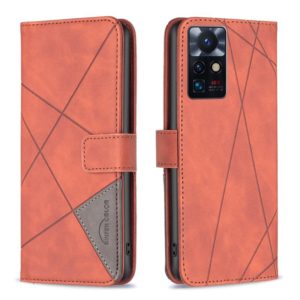 For Infinix Zero X Neo BF05 Magnetic Buckle Rhombus Texture Leather Phone Case(Brown) (OEM)