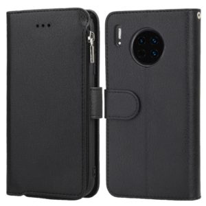 For Huawei Mate 30 Pro Microfiber Zipper Horizontal Flip Leather Case(Black) (OEM)