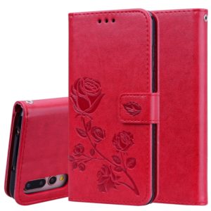 Rose Embossed Horizontal Flip PU Leather Case for Huawei P20 Pro, with Holder & Card Slots & Wallet (Red) (OEM)