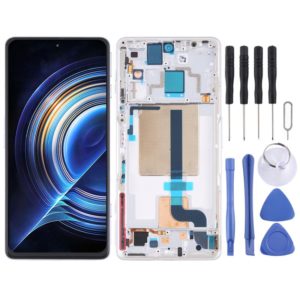 Original LCD Screen and Digitizer Full Assembly with Frame for Xiaomi Redmi K50 Gaming/Poco F4 GT(White) (OEM)