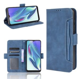 For Motorola Moto G50 5G Oversea Version Skin Feel Calf Pattern Horizontal Flip Leather Case with Holder & Card Slots & Photo Frame(Blue) (OEM)
