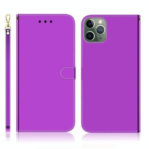 For iPhone 11 Pro Max Imitated Mirror Surface Horizontal Flip Leather Case with Holder & Card Slots & Wallet & Lanyard(Purple) (OEM)