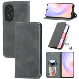 For Honor 50 SE Retro Skin Feel Business Magnetic Horizontal Flip Leather Case with Holder & Card Slots & Wallet & Photo Frame(Gray) (OEM)