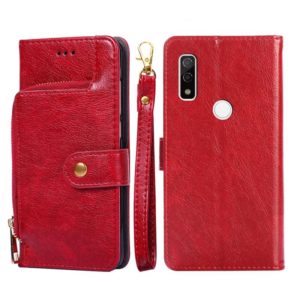 For Fujitsu ARROWS WE/F-51B Zipper Bag Leather Phone Case(Red) (OEM)