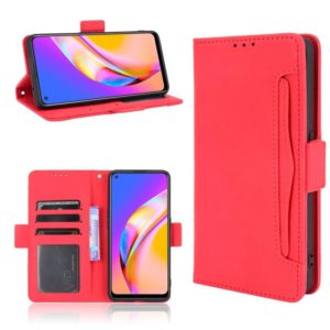 For OPPO A94 5G / Reno5Z 5G / F19 Pro+ 5G Skin Feel Calf Pattern Horizontal Flip Leather Case with Holder & Card Slots & Photo Frame(Red) (OEM)
