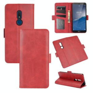 For Nokia C3 Dual-side Magnetic Buckle Horizontal Flip Leather Case with Holder & Card Slots & Wallet(Red) (OEM)