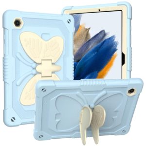 For Samsung Galaxy Tab A8 10.5 2021 Beige PC + Silicone Holder Tablet Case(Beige+Ice Blue) (OEM)