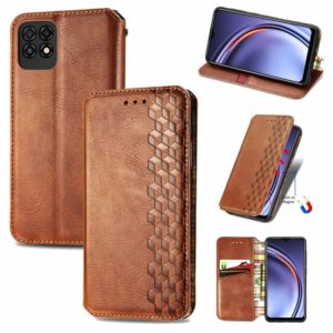 For Huawei Maimang 10 SE Cubic Grid Pressed Horizontal Flip Magnetic PU Leather Case with Holder & Card Slots & Wallet(Brown) (OEM)