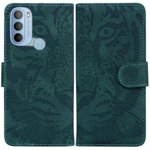 For Motorola Moto G31 4G(Brazil) Tiger Embossing Pattern Horizontal Flip Leather Phone Case(Green) (OEM)