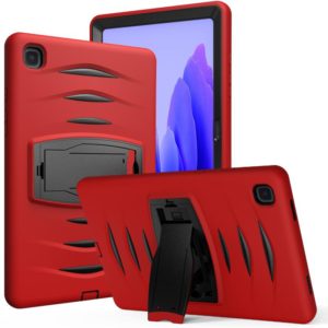 For Samsung Galaxy Tab A7 (2020) T500/T505 Wave Texture Series PC + Silicone Protective Case with Holder(Red) (OEM)