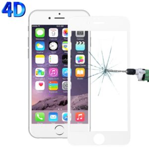 For iPhone 6 Plus & 6s Plus 0.26mm 9H Surface Hardness 4D Curverd Arc Explosion-proof HD Silk-screen Tempered Glass Full Screen Film (White) (OEM)