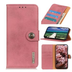For ZTE Blade A71 KHAZNEH Cowhide Texture Horizontal Flip Leather Case with Holder & Card Slots & Wallet(Pink) (OEM)