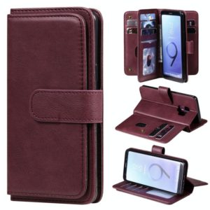 For Samsung Galaxy S9 Multifunctional Magnetic Copper Buckle Horizontal Flip Solid Color Leather Case with 10 Card Slots & Wallet & Holder & Photo Frame(Wine Red) (OEM)