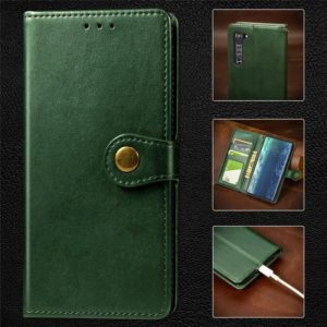 For Motorola Edge Retro Solid Color Leather Buckle Phone Case with Lanyard & Photo Frame & Card Slot & Wallet & Stand Function(Green) (OEM)