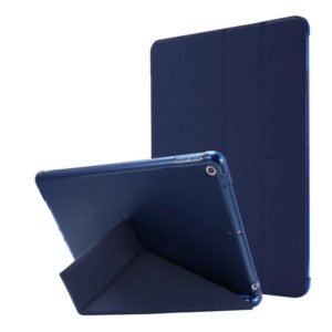For iPad 10.2 2021 / 2020 / 2019 Airbag Deformation Horizontal Flip Leather Case with Holder & Pen Holder(Dark Blue) (OEM)