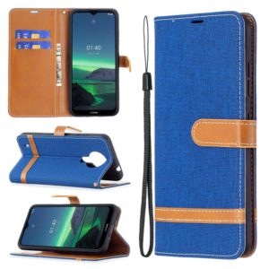 For Nokia 1.4 Color Matching Denim Texture Horizontal Flip Leather Case with Holder & Card Slots & Wallet & Lanyard(Royal Blue) (OEM)