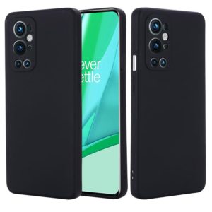 For OnePlus 9 Pro Solid Color Liquid Silicone Dropproof Full Coverage Protective Case(Black) (OEM)