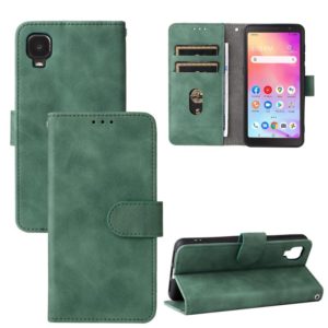 For TCL A3X Solid Color Skin Feel Magnetic Buckle Horizontal Flip Calf Texture PU Phone Case(Green) (OEM)