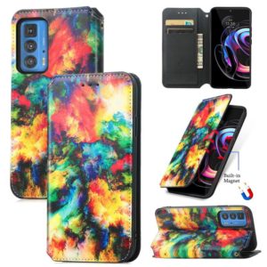 For Motorola Edge 20 Pro Colorful Magnetic Horizontal Flip PU Leather Case with Holder & Card Slot & Wallet(Colorful Cloud) (OEM)
