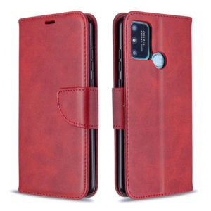 For Huawei Honor 9A Retro Lambskin Texture Pure Color Horizontal Flip PU Leather Case with Holder & Card Slots & Wallet & Lanyard(Red) (OEM)