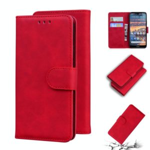 For Nokia 4.2 Skin Feel Pure Color Flip Leather Phone Case(Red) (OEM)