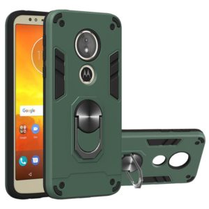For Motorola Moto E5(EU Version) / G6 Play 2 in 1 Armour Series PC + TPU Protective Case with Ring Holder(Dark Green) (OEM)
