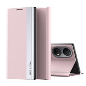 For Honor X7 2022 / X7 Play / Huawei Enjoy 30 Plus Side Electroplated Adsorption Leather Phone Case(Pink) (OEM)