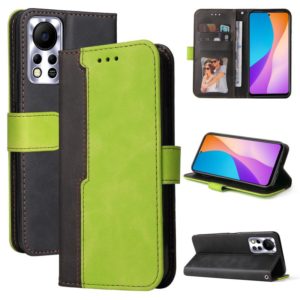 For Infinix Hot 11S NFC Stitching-Color Horizontal Flip Leather Case(Green) (OEM)